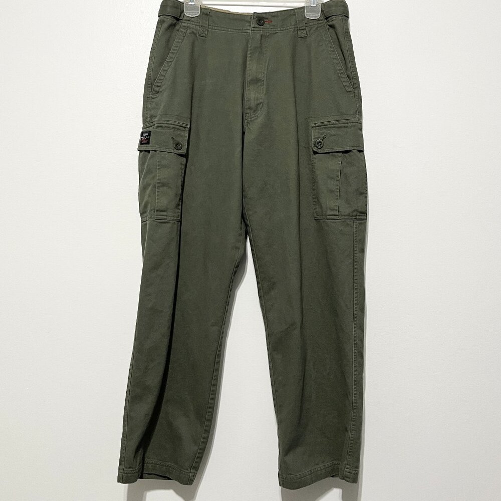 Express Mens VTG Y2K Cargo Pants 32X32 Green Streetwear Utility Tactical Grunge